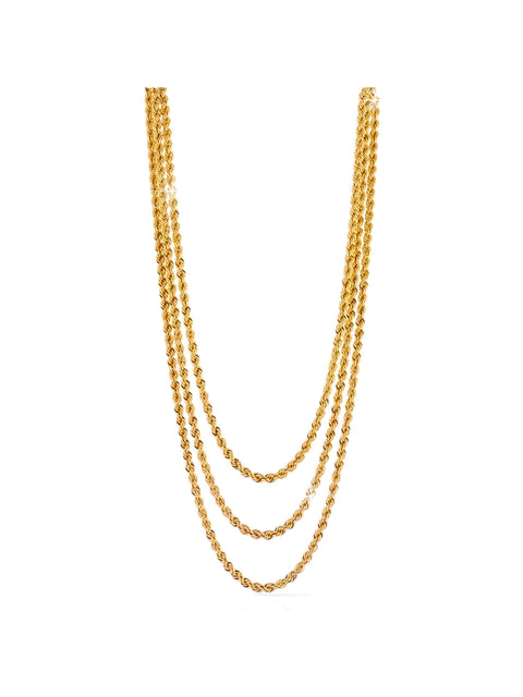 UNOAERRE COLLANA 3 FILI CORDA ORO 1516