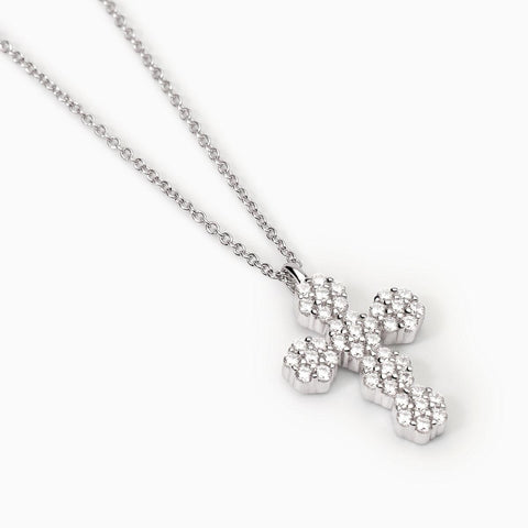 MABINA FLOWER CROSS NECKLACE 553699