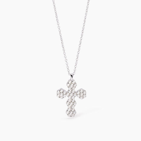 MABINA FLOWER CROSS NECKLACE 553699