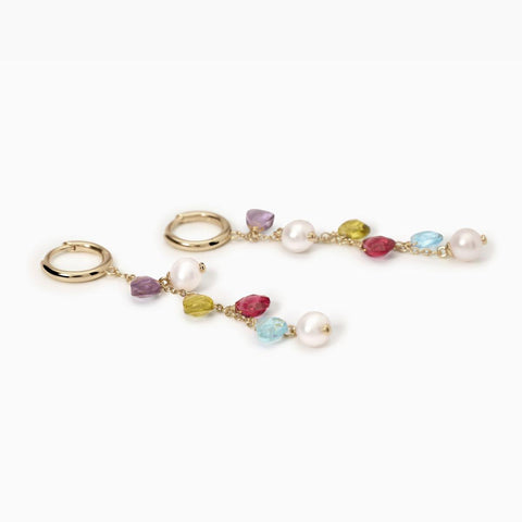 MABINA COLORED STONES DANGLING EARRINGS 563785