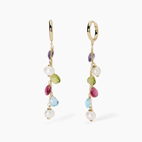 MABINA COLORED STONES DANGLING EARRINGS 563785