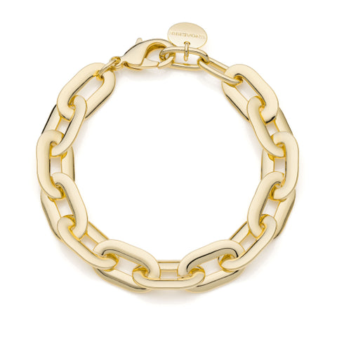 UNOAERRE OVAL FLAT GOLD BRACELET 2379