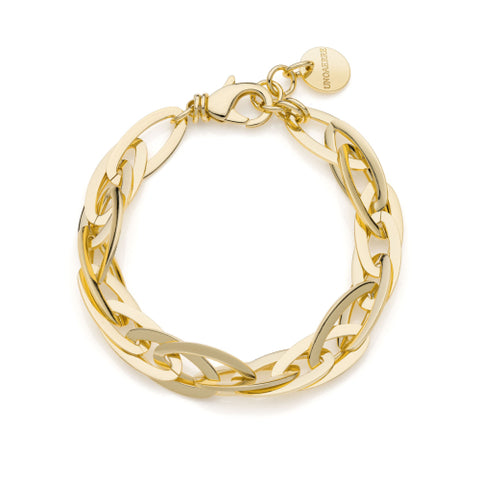 UNOAERRE GOLD BRACELET OVAL LINKS 2342