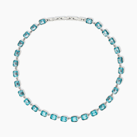 COLLANA CON CRISTALLI RETTANGOLARI AZZURRI 851004