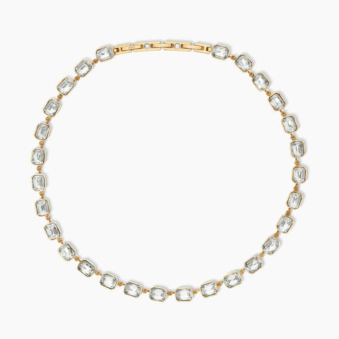 COLLANA DORATA CON CRISTALLI RETTANGOLARI 851006