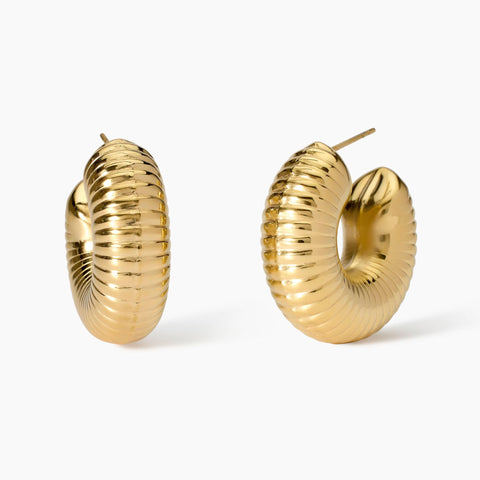 ORECCHINI DORATI ZIGRINATI A CERCHIO 861021