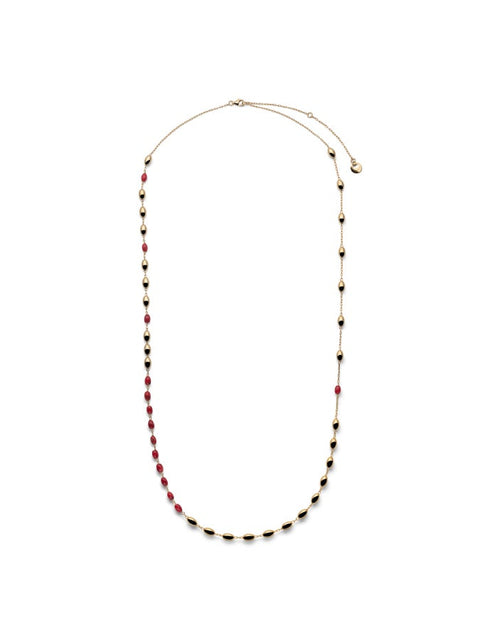 UNOAERRE ARGENTO COLLANA BOULE ORO SMALTATA ROSSA 6705
