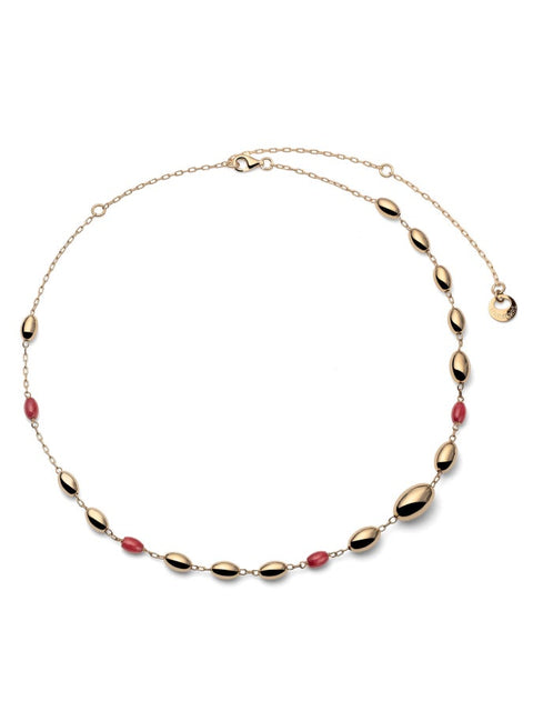UNOAERRE ARGENTO COLLANA BOULE SMALTATA ROSSA 6708
