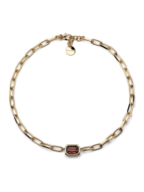UNOAERRE COLLANA CATENA CRISTALLO MARRONE 2833