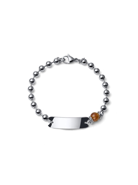 UNOAERRE UOMO BRACCIALE AETERNUM CATENA A PALLINE CON AGATA 4305