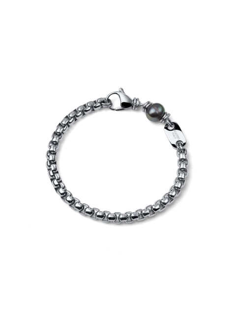 UNOAERRE UOMO BRACCIALE AETERNUM VENEZIANA CON PERLA NERA 4307