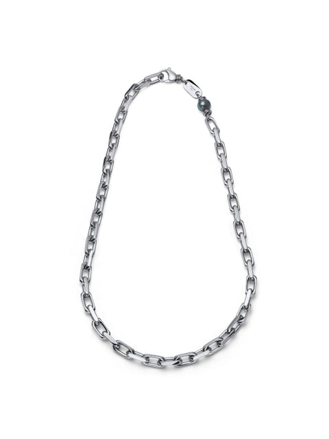UNOAERRE UOMO COLLANA AETERNUM FORZATINA CON PERLA NERA 4317