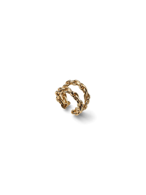 Unoaerre Anello Dorato Doppio Filo Intrecciato 2929