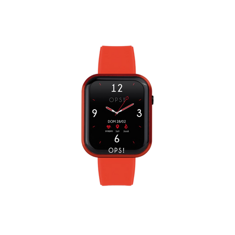 OPS SMART OROLOGIO SMARTWATCH CALL CON MAGLIA SILICONE ROSSO OPSSW11