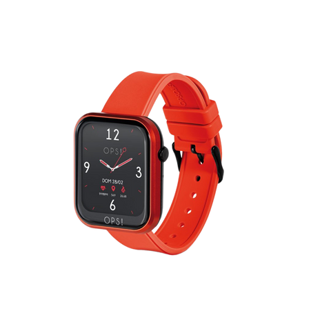 OPS SMART OROLOGIO SMARTWATCH CALL CON MAGLIA SILICONE ROSSO OPSSW11