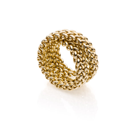 UNOAERRE ARGENTO ANELLO INTRECCIO ORO 625918