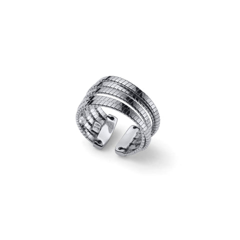 UNOAERRE ARGENTO ANELLO 5 FILI