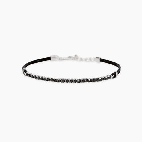 MABINA UOMO BRACCIALE TESSUTO TENNIS NERO 534116