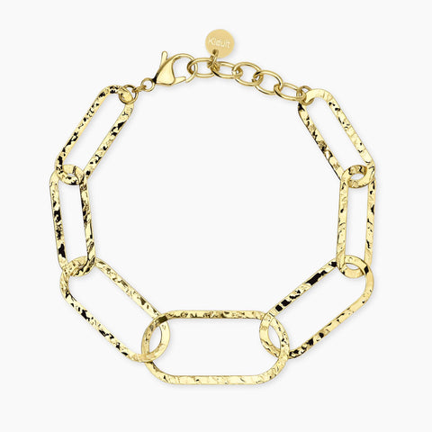 KIDULT STYLE BRACCIALE BATTUTO OVALE CATENA ORO 831243