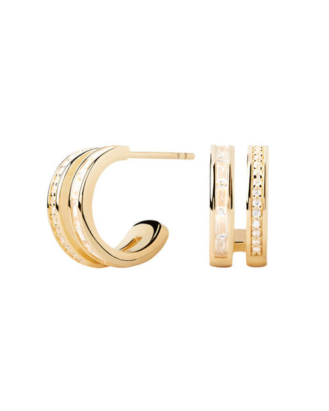 PDPAOLA DOUBLE HOOP EARRING WITH STONES AR01968U