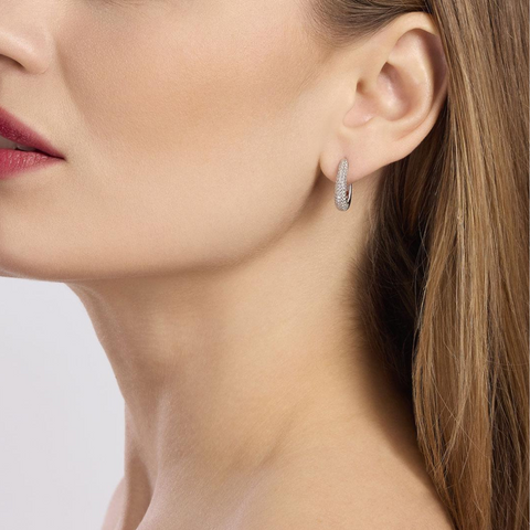 MABINA OVAL PAVE' EARRING 563776