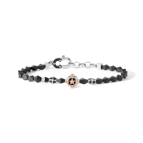 COMETE UOMO BRACCIALE NERO ACCIAIO UBR919