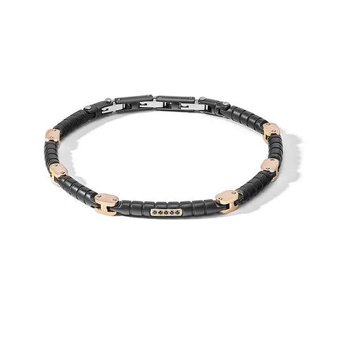 COMETE UOMO BRACCIALE NERO ROSE' UBR1157