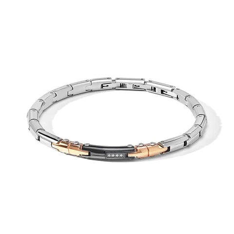 COMETE UOMO BRACCIALE ACCIAIO ROSE' NERO UBR1153