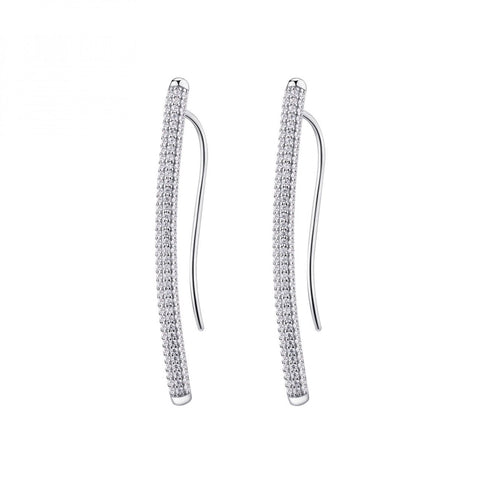 ROSE LONG WHITE EARRING RZBI25