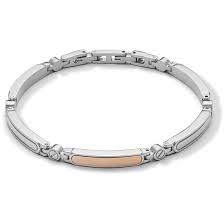 COMETE UOMO BRACCIALE ACCIAIO E ROSE' UBR1010