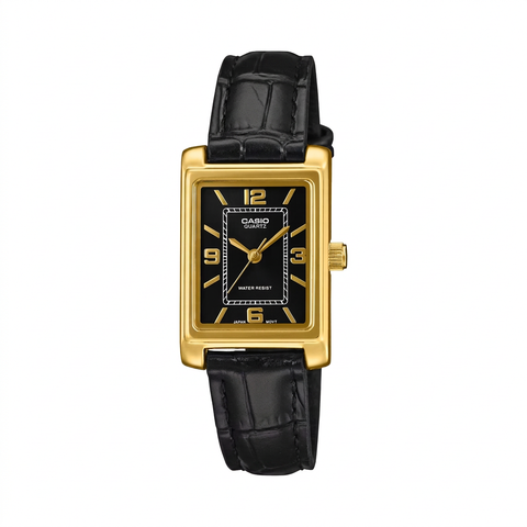 Casio LTP1234PGL1AEF nero e oro su fondo bianco