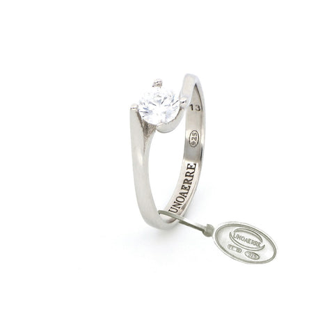 Anello Solitario in argento bianco 5815