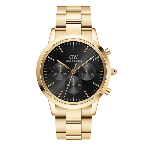 DANIEL WELLINGTON ICONIC CHRONOGRAPH GOLD BLACK WATCH DW00100641 