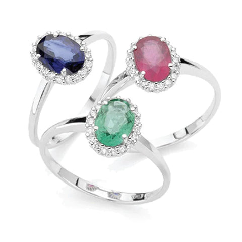 DONNA ORO LUCE ANELLO CON DIAMANTI E PIETRE