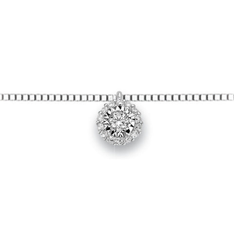 DONNAORO LUCE PENDANT NECKLACE IN WHITE GOLD WITH DIAMONDS