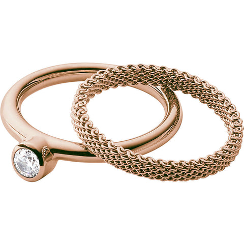 SKAGEN DOUBLE BAND RING ROSE AND SWAROSKI