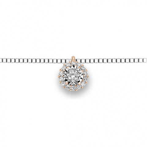 DONNAORO LUCE PENDANT NECKLACE IN WHITE GOLD WITH DIAMONDS